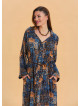 Shirt Collar Belt Detailed Blue Bohemian Dress 4451